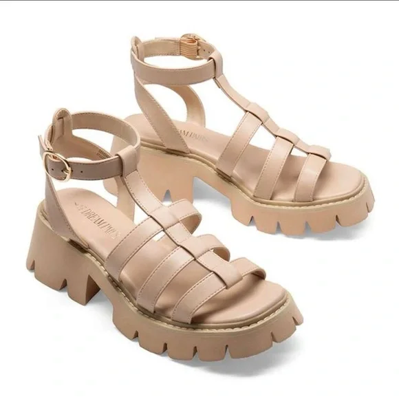 Dream Pairs Nude Gladiator Strappy Platform Sandals Ships 1 day! - Picture 3 of 8
